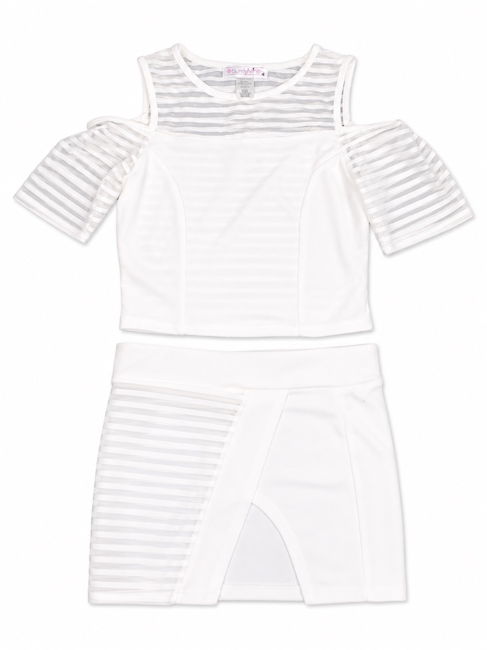 Surely Mine Crop It Out Cut-Out Set – White Two-Piece Skirt Set - Picture 2 of 6